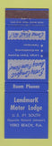 Matchbook Cover - Landmark Motor Lodge Vero Beach FL