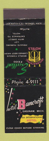 Matchbook Cover - Hotel Bancroft Saginaw MI