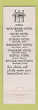 Matchbook Cover - Hotel Bancroft Saginaw MI