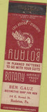 Matchbook Cover - Botany 500 men's clothes Hazleton PA