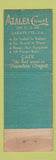 Matchbook Cover - Azalea Court Motel Lafayette LA