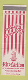 Matchbook Cover - Ritz Carlton Hotel Carousel Lounge Atlantic City NJ