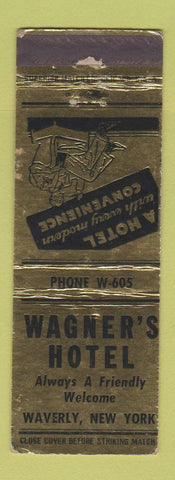 Matchbook Cover - Wagner's Hotel Waverly NY WEAR