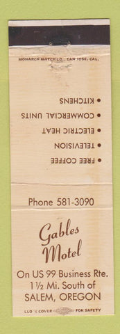 Matchbook Cover - Gables Motel Salem OR WEAR