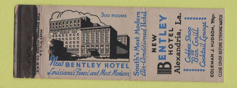 Matchbook Cover - New Bentley HOTel Alexandria LA WEAR