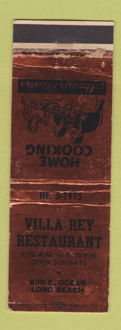 Matchbook Cover - Villa Rey Restaurant Long Beach CA WORN