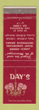 Matchbook Cover - Day's Restaurant San Francisco CA