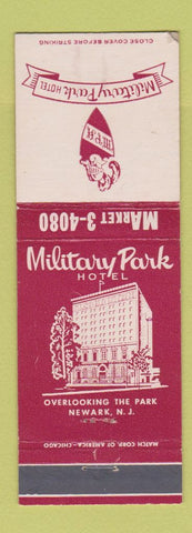 Matchbook Cover - Military Park Hotel Newark NJ
