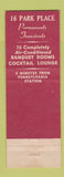 Matchbook Cover - Military Park Hotel Newark NJ