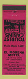 Matchbook Cover - El Moreno Motel Pacoima CA
