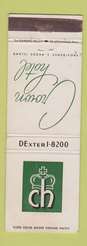 Matchbook Cover - Crown Hotel Providence RI WHITE