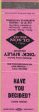 Matchbook Cover - Harold Olson Realtor Marysville CA pink
