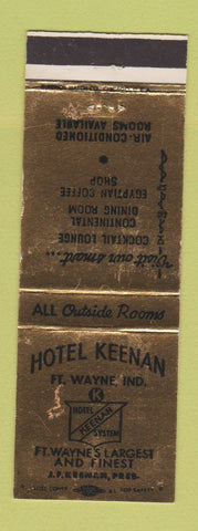 Matchbook Cover - Hotel Keenan Fort Wayne IN WEAR