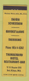 Matchbook Cover - Thunderbird Motel Restaurant Bel Alton MD shuffleboard