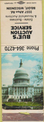 Matchbook Cover - Bue's Auction Service Beloit WI