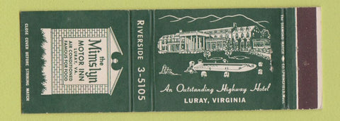 Matchbook Cover - Mimslyn Motor Inn Luray VA