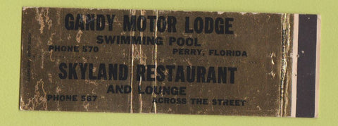 Matchbook Cover - Gandy Motor Lodge Perry FL WEAR Full Length