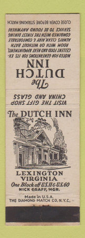 Matchbook Cover - Dutch Inn Lexington VA