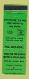 Matchbook Cover - Home on the Range Motel Indian Shop Bowie AZ