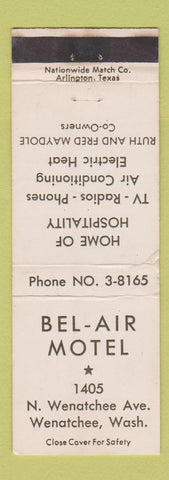 Matchbook Cover - Bel Air Motel Wenatchee WA WEAR