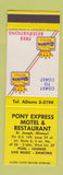 Matchbook Cover - Pony Express Motel St Joseph MO Best Western