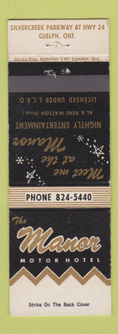 Matchbook Cover - Manor Motor Hotel Guelph ON