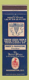 Matchbook Cover - Hotel Plaza Washington DC