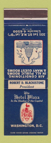 Matchbook Cover - Hotel Plaza Washington DC