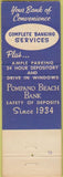 Matchbook Cover - Pompano Beach Bank FL