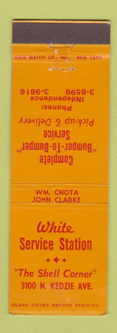 Matchbook Cover - White Service Station oil gas Chicago IL Shell?