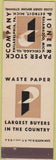 Matchbook Cover - Pioneer Paper Stock Chicago IL WEAR SAMPLE