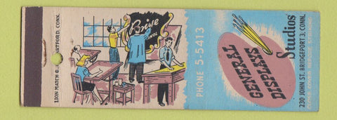 Matchbook Cover - General Displays Studios Bridgeport CT