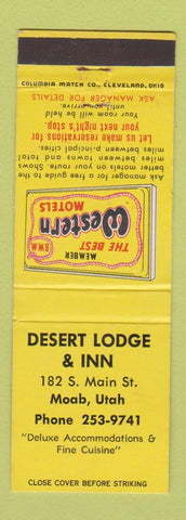 Matchbook Cover - Desert Lodge Inn Moab UT Best Western