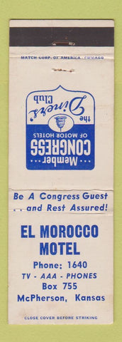 Matchbook Cover - El Morocco Motel McPherson KS