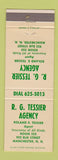 Matchbook Cover - RG Tessier Insurance Manchester NH