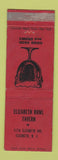Matchbook Cover - Elizabeth Bowl Tavern Elizabeth NJ