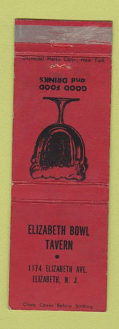 Matchbook Cover - Elizabeth Bowl Tavern Elizabeth NJ