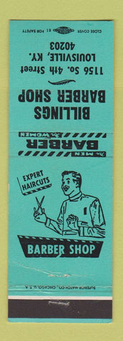 Matchbook Cover - Billings Barber Shop Louisville KY