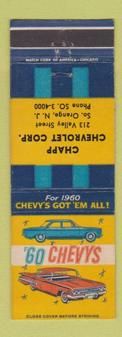Matchbook Cover - Chapp Chevrolet 1960 South Orange NJ