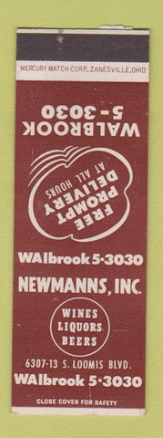 Matchbook Cover - Newmanns Wines Liquor Chicago IL SAMPLE