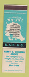 Matchbook Cover - USF&G Insurance Harry Shuman Irvington NJ