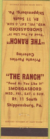 Matchbook Cover - The Ranch Smorgasbord Shippensburg PA