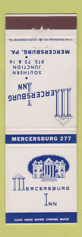 Matchbook Cover - Mercersburg Inn PA