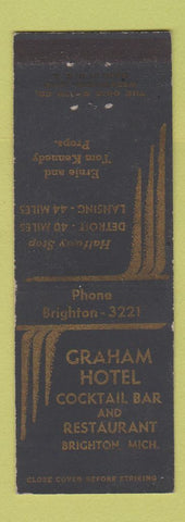 Matchbook Cover - Graham Hotel Brighton MI