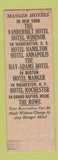 Matchbook Cover - Hotel Rowe Grand Rapids MI Manger