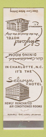 Matchbook Cover - Selwyn Hotel Charlotte NC Skyland Hendersonville