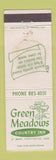 Matchbook Cover - Green Meadows Country Inn Worthington OH radio WORN