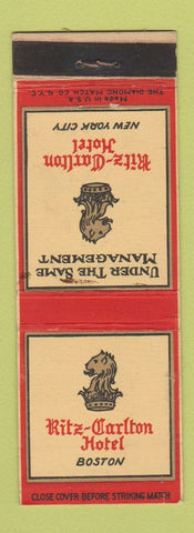 Matchbook Cover - Ritz Carlton Hotel Boston MA New York City WEAR