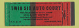 Matchbook Cover - Twin Six Auto Court Kirkwood MO Route 66 Full Length