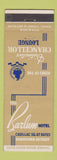 Matchbook Cover - Barnum Hotel Detroit MI